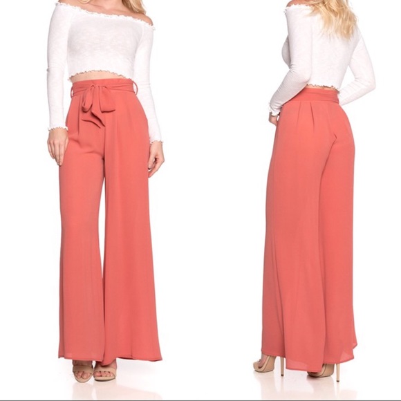 🇺🇸 SALE 🇺🇸 Lightweight Front Tie Palazzo Pants - Picture 2 of 3